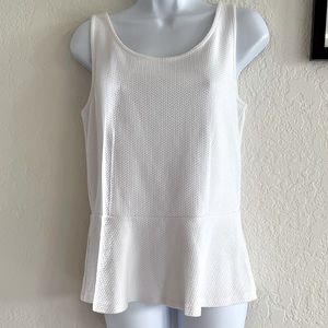 White Ann Taylor peplum top